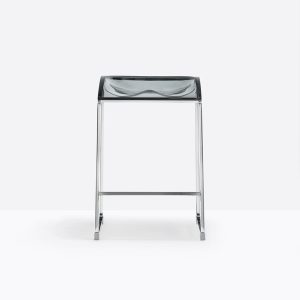 Tabouret Arod 500 vue face plastique FU gris hauteur comptoir