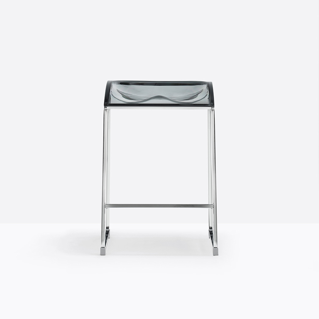 Tabouret Arod 500 vue face plastique FU gris hauteur comptoir