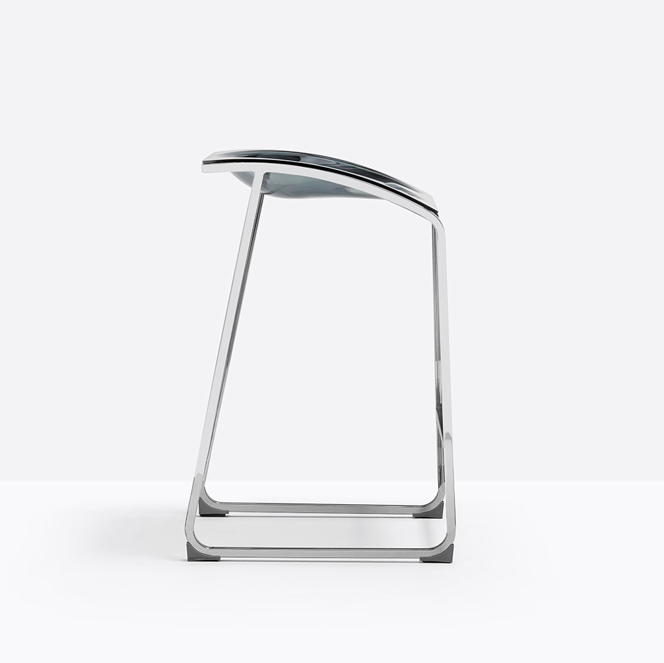Tabouret Arod 500 vue côté plastique FU gris hauteur comptoir