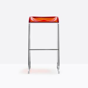 Tabouret Arod 510 vue face plastique RT rouge hauteur bar